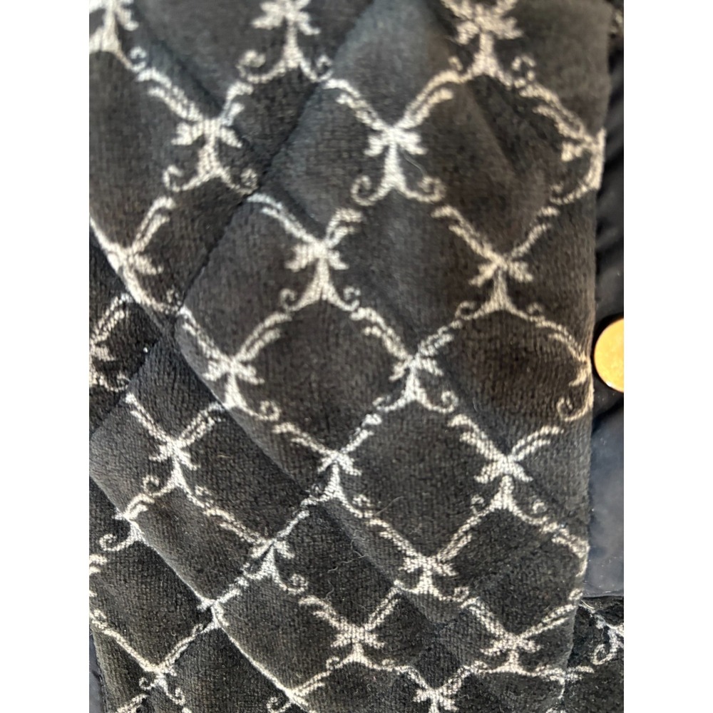 Charter Club Black Velour quilted vest sleeveless pockets womens' petite Small - Picture 10 of 10
